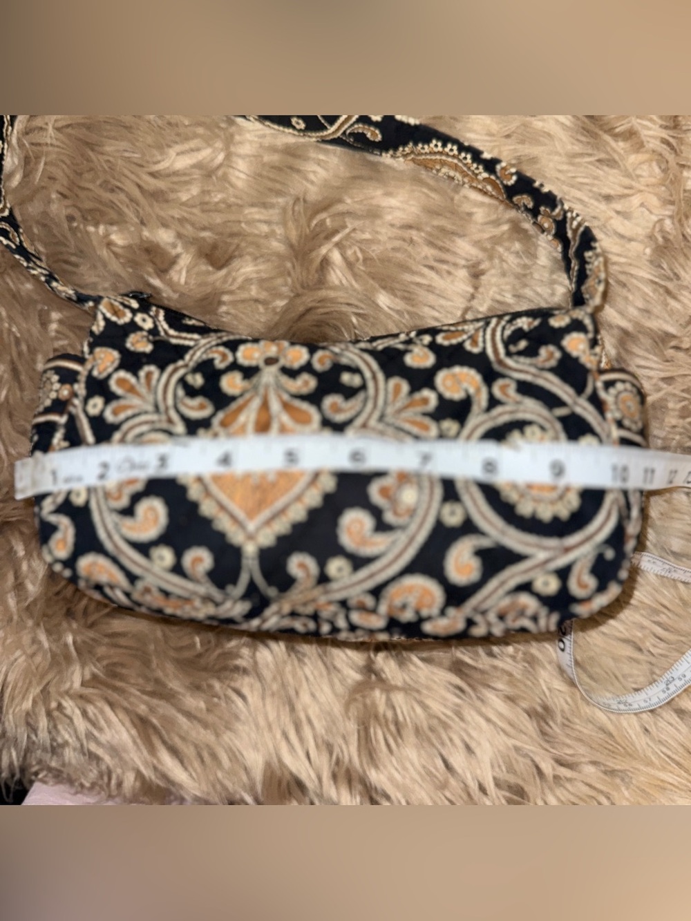 Vera Bradley Retired shoulder bag quilted "Caffe Latte" paisley pattern - Picture 7 of 9